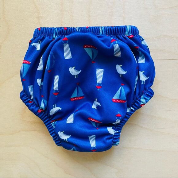 Green Sprouts Boy’s Reusable Absorbent Swim Diaper with Seagulls & Sailboats 12m - Picture 3 of 8